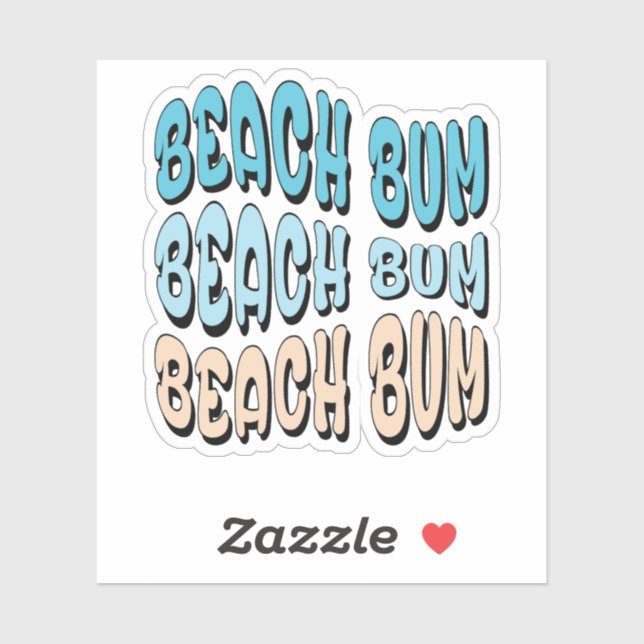 Sticker Beach bum retro vintage (Feuille)