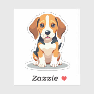 Sticker Beagle désirable, Style Plat Adorable, Petit