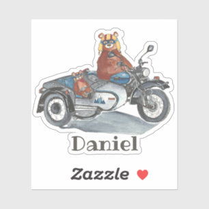 Sticker Bears in Motorcycle Nom des enfants