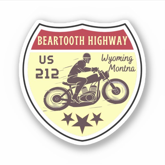 Sticker Beartooth Highwayus 212 route Montana au Wyoming (Devant)