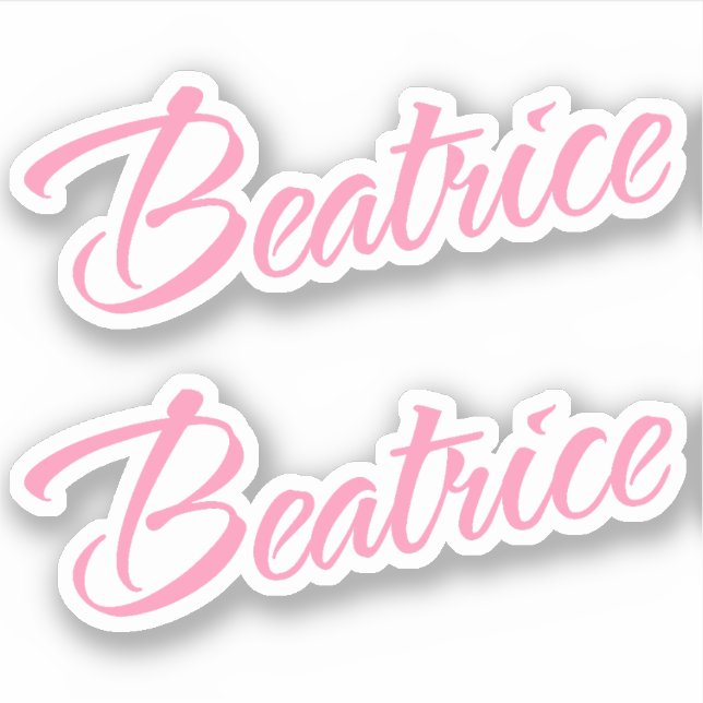 Sticker Beatrice Nom décoratif en rose x2 (Devant)