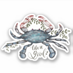 Sticker Beau Crabe Bleu Art Design