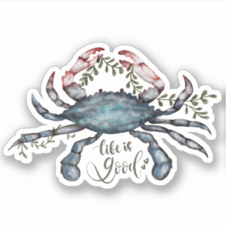 Sticker Beau Crabe Bleu Art Design