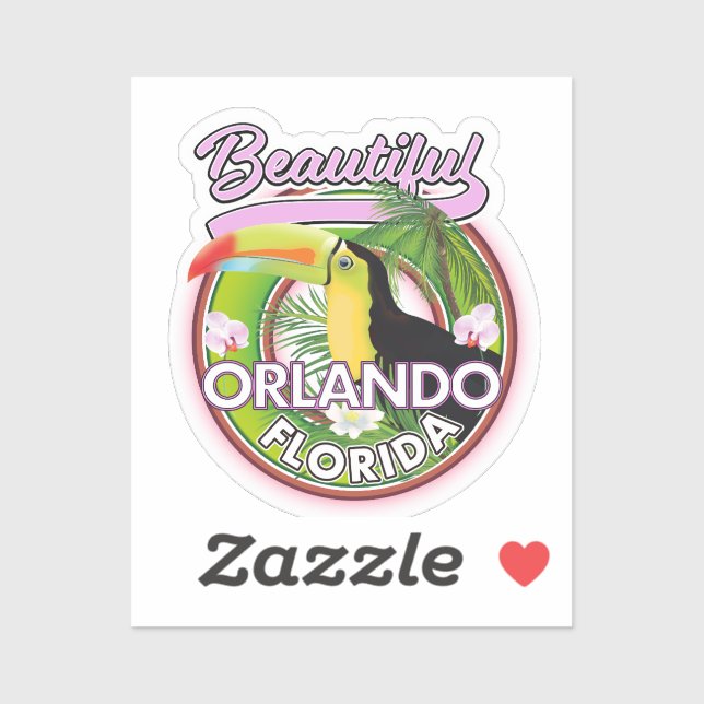 Sticker Beau logo de voyage Miami Orlando (Feuille)