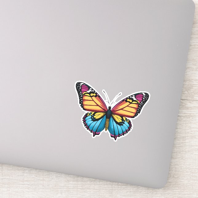 Sticker Beau papillon multicolore (Détail)