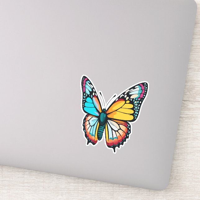 Sticker Beau papillon multicolore (Détail)