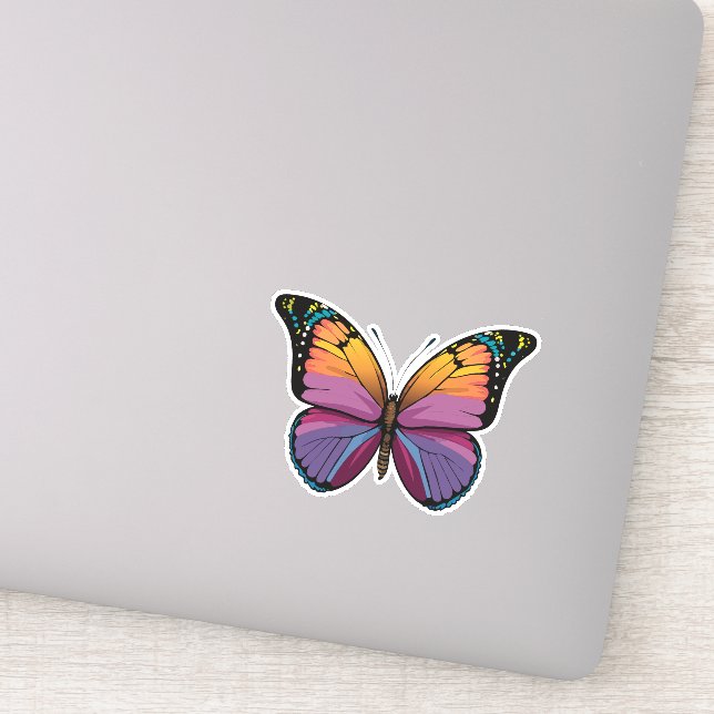 Sticker Beau papillon multicolore (Détail)