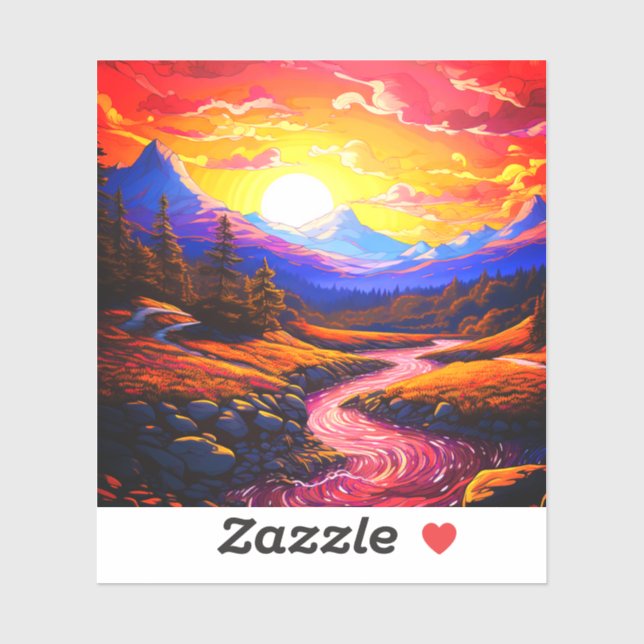 Sticker Beau Paysage (Feuille)