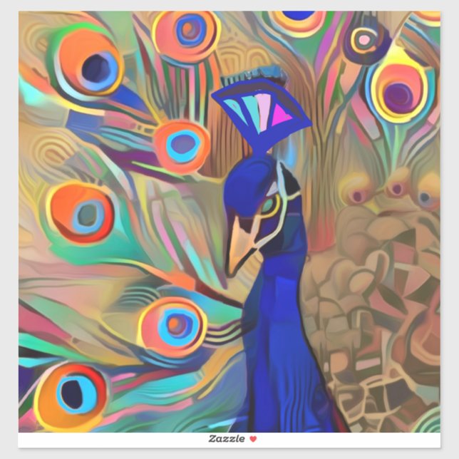 Sticker Beau Peacock ordinateur portable peau pad autocoll (Feuille)