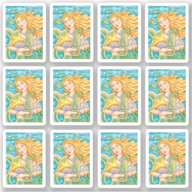 STICKER BEAU TRÉSORS MERMAID, STARFISH & SEAHORSE (Devant)