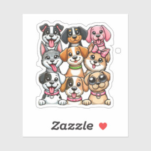 Sticker Beaucoup de chiots