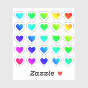 Sticker Beaucoup De Coeurs Colorés Minuscules Coeurs Arc-E
