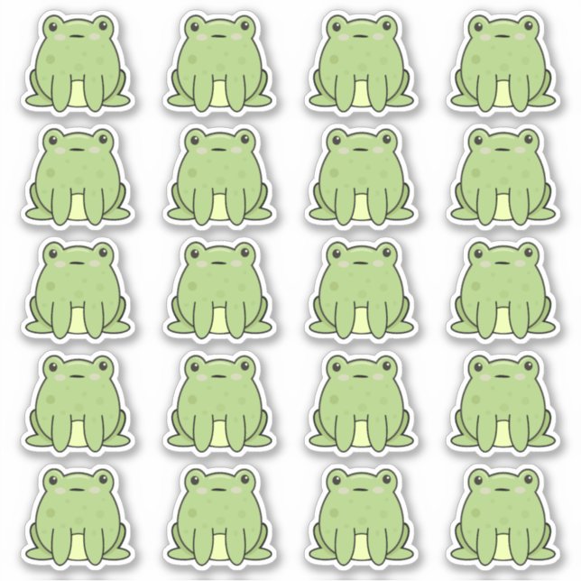 Sticker Beaucoup De Grenouilles Kawaii (Devant)