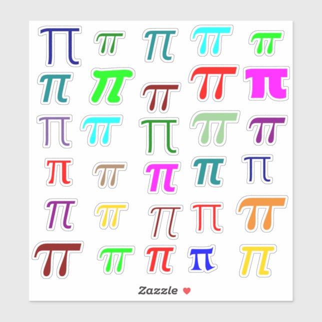 Sticker Beaucoup de lettres grecques Pi () symboles mathém (Feuille)
