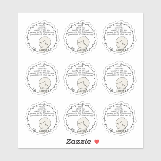 Sticker Beauté de la vie (Feuille)