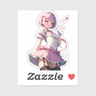 Sticker Beauté de l'Anime à ailes roses