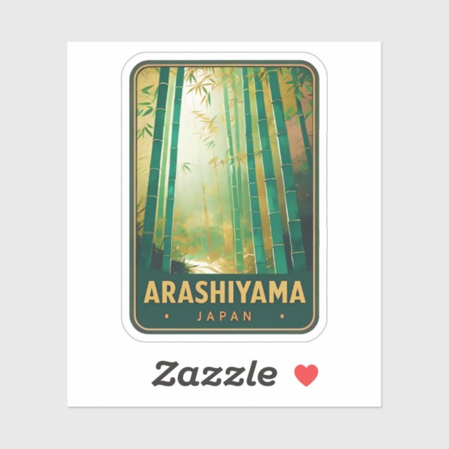 Sticker Beauté naturelle Arashiyama forêt de Bambou-Japon (Feuille)