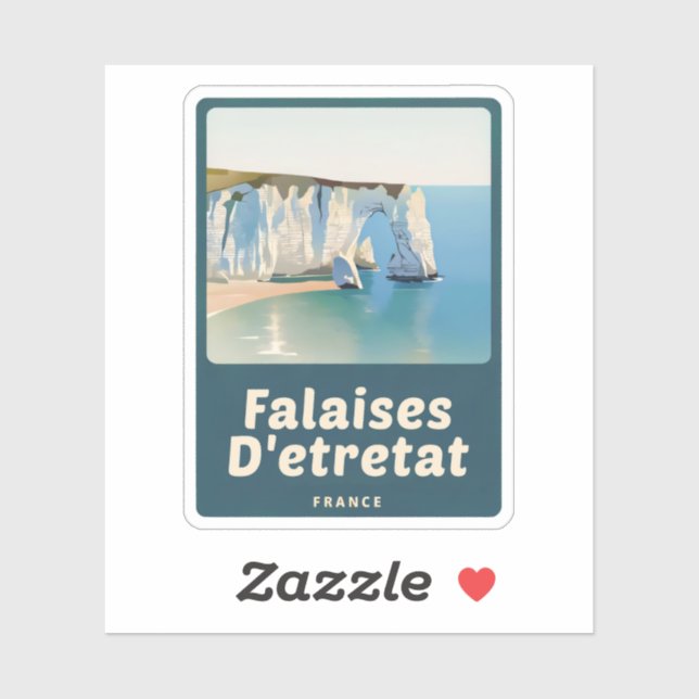 Sticker Beauté naturelle des Falaises d'etretat-France (Feuille)
