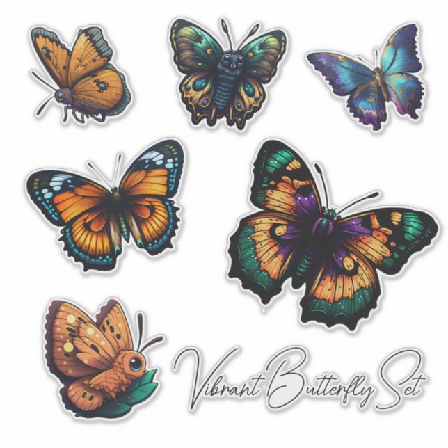 Sticker Beautiful vibrant colours Butterfly (Devant)