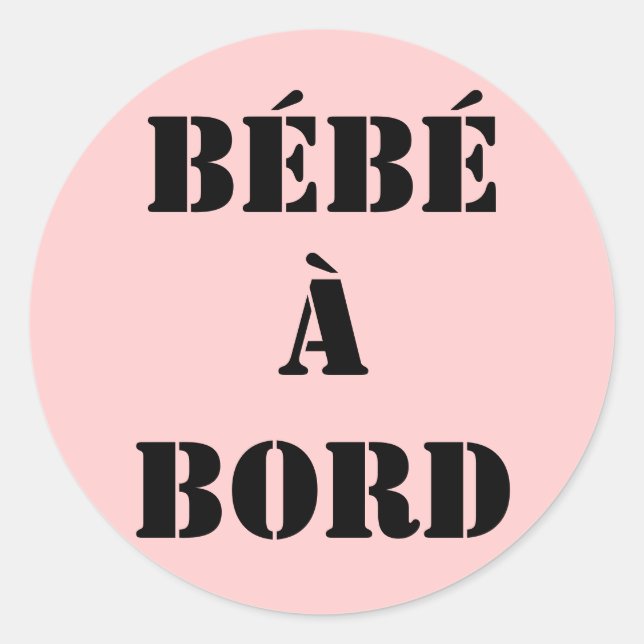 sticker "bébé à bord" (Devant)