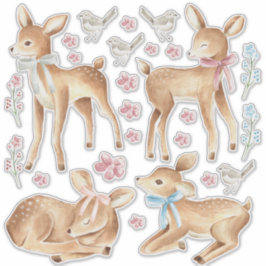 Sticker Bébé Cerf & Oiseaux Chambre Mur Ensemble de