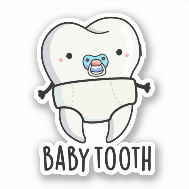 Sticker Bébé Dent Drôle Dents Jeu de dents (Devant)