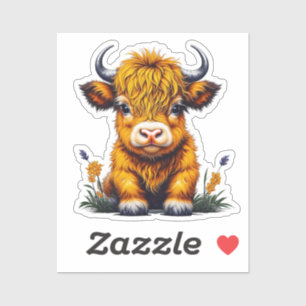 Sticker Bébé doux Highland Cow