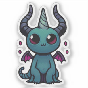 Sticker Bébé Dragon Démon Mignon - Fantaisie Kawaii