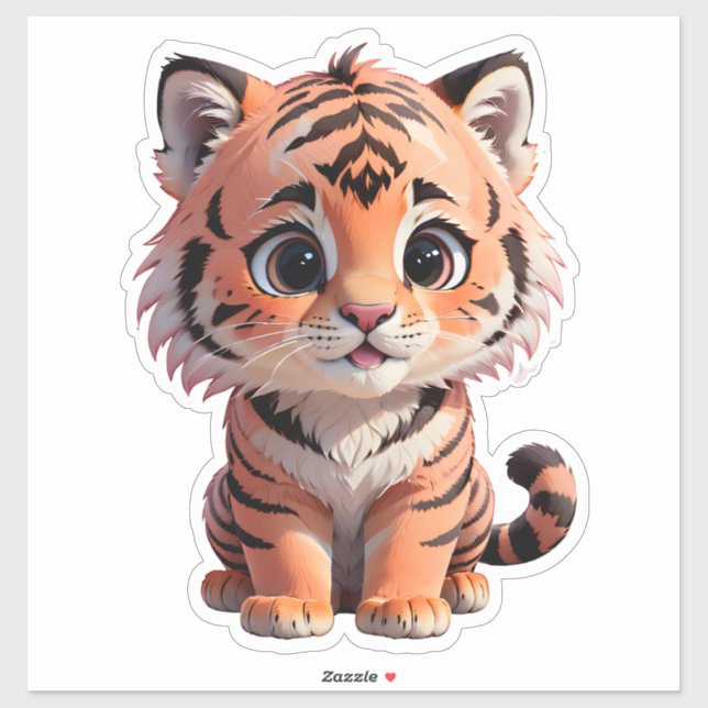 Sticker Bébé mignon tigre (Feuille)