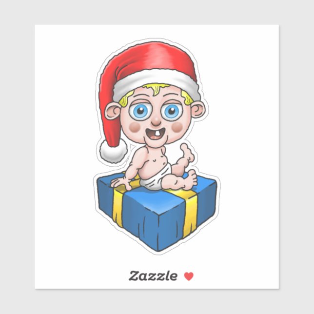 Sticker Bébé Père Noël (Feuille)