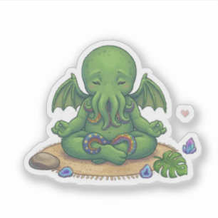 Sticker Bébé Yoga Cthulhu