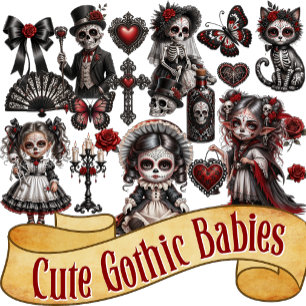 Sticker Bébés Gothiques Mignons 2