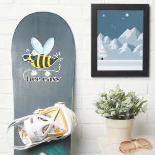 Sticker Bee caractère avec mustache lunettes de soleil Bee