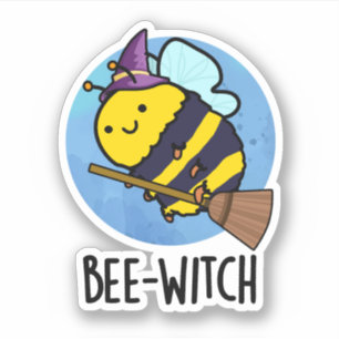 Sticker Bee-sorcière Funny Bee Pun
