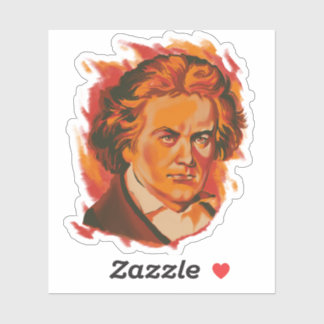 Sticker Beethoven Fire Palette Portrait