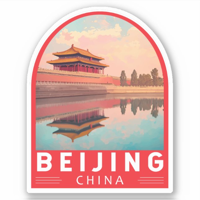Sticker Beijing China Travel Art Emblem (Devant)
