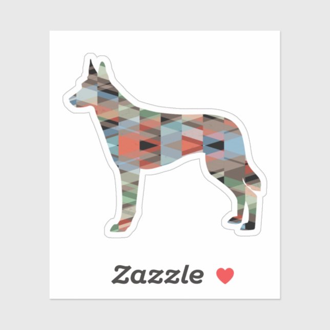 Sticker Belgique Malinois Geometric Pattern Silhouette Pla (Feuille)