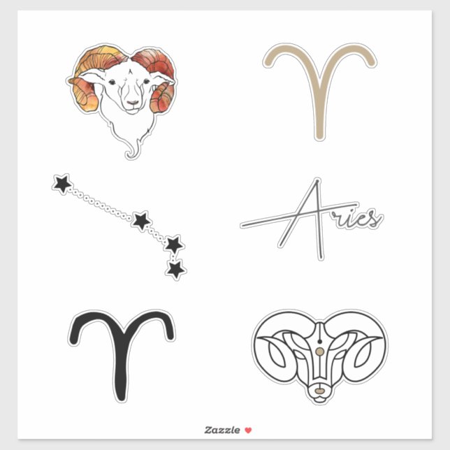 Sticker Bélier le ram zodiac astrologie anniversaire or (Feuille)