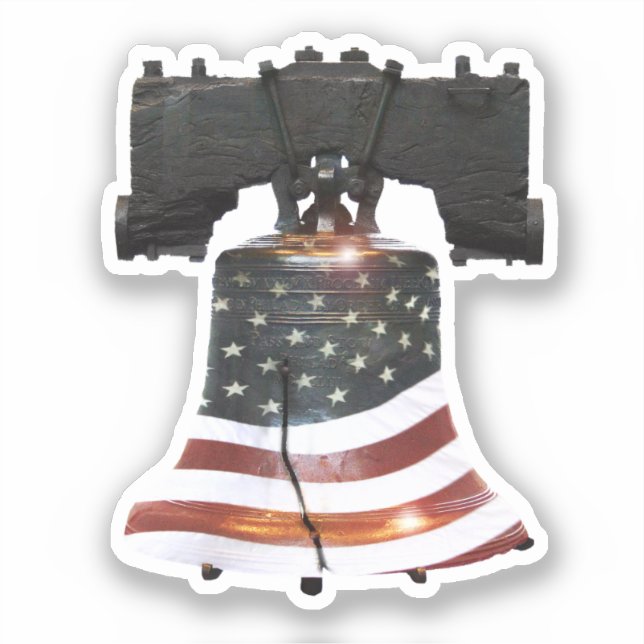 Sticker Bell Liberty avec drapeau américain (Recto)
