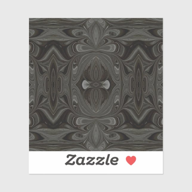 Sticker Belladonna Abstract Black and Gray Fluid Art (Feuille)