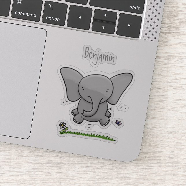 Sticker Belle adorable dessin d'éléphant bébé (Détail)