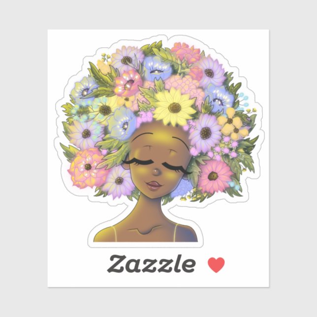 Sticker Belle Africaine Américaine (Feuille)