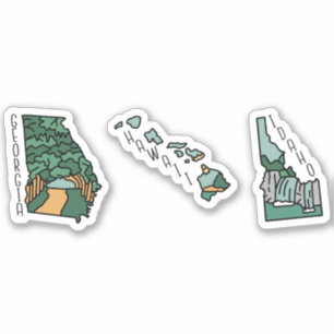 STICKER BELLE CARTE POSTALE PAYSAGE DES ÉTATS-UNIS