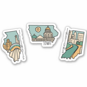 STICKER BELLE CARTE POSTALE PAYSAGE DES ÉTATS-UNIS