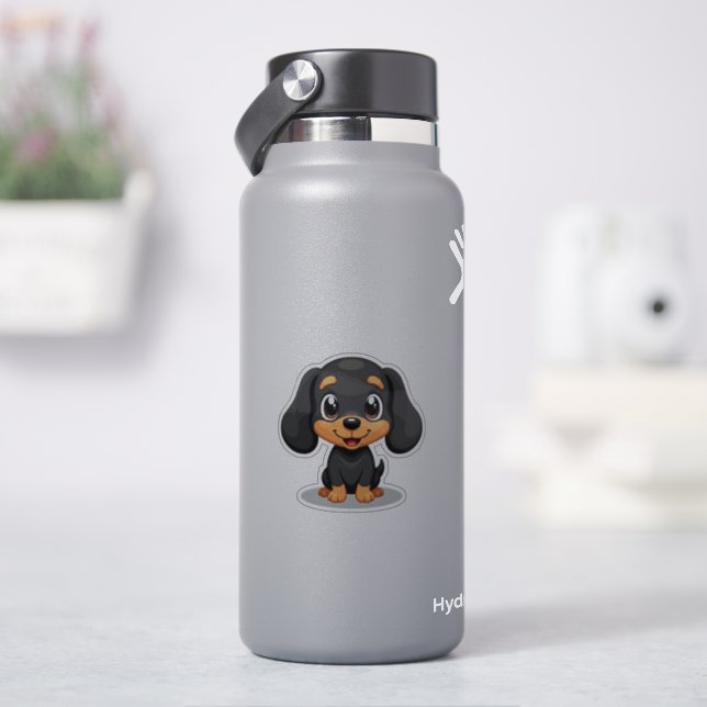 Sticker Belle Chiot Dachshund - Style Chibi (HydroFlask)