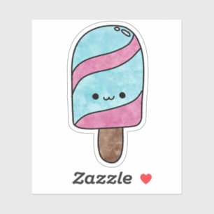 Sticker Belle crème glacée en canne