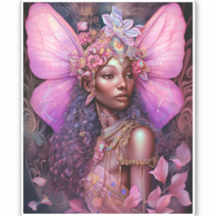 Sticker Belle Fée noire fille Imaginaire Art