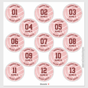 Sticker belle fête de volley-ball rose