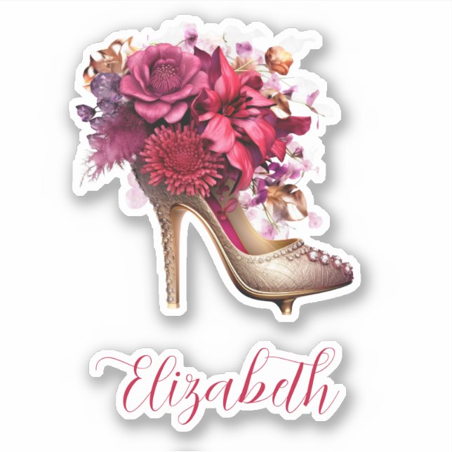 Sticker Belle Floral Haut talon (Devant)