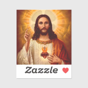 Sticker Belle image religieuse du Sacré-Cœur de Jésus
